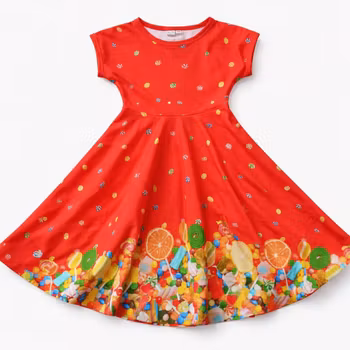 Snurrklänning med godis och klubbor - Ekologisk