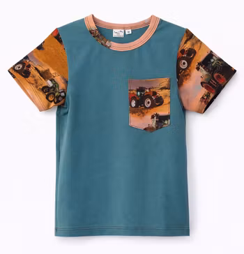 T-shirt - med traktordetaljer "ekologisk"