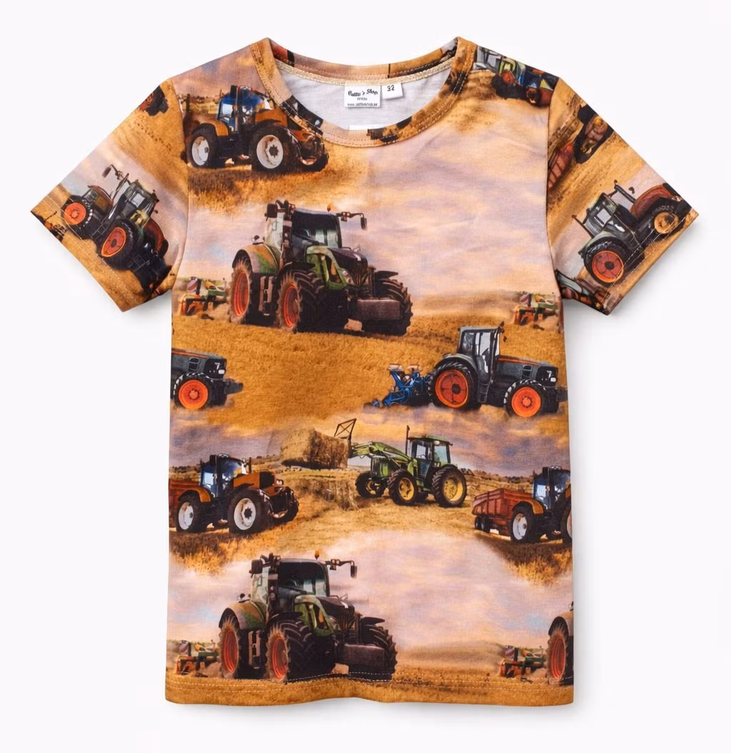 Barn T-shirt – Traktorgänget, med motiv av traktorer
