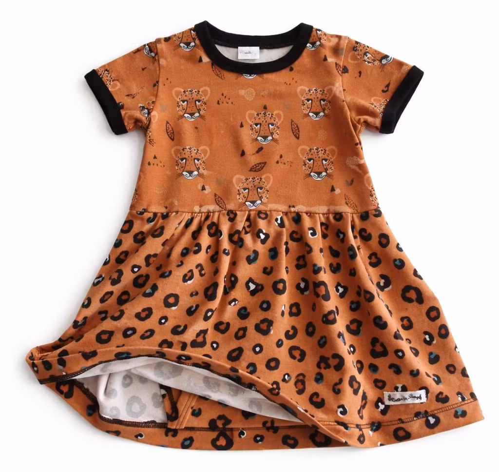 Bodyklänning Leopard – ekologisk babyklänning