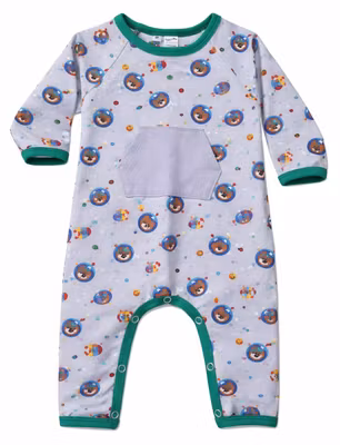 Ekologisk jumpsuit / pyjamas med rymdnallar