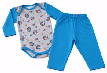 Ekologisk babybody med byxa – rymdnallar