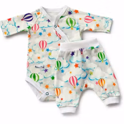 Prematur set – Babybody & byxa med luftballonger Ekologisk