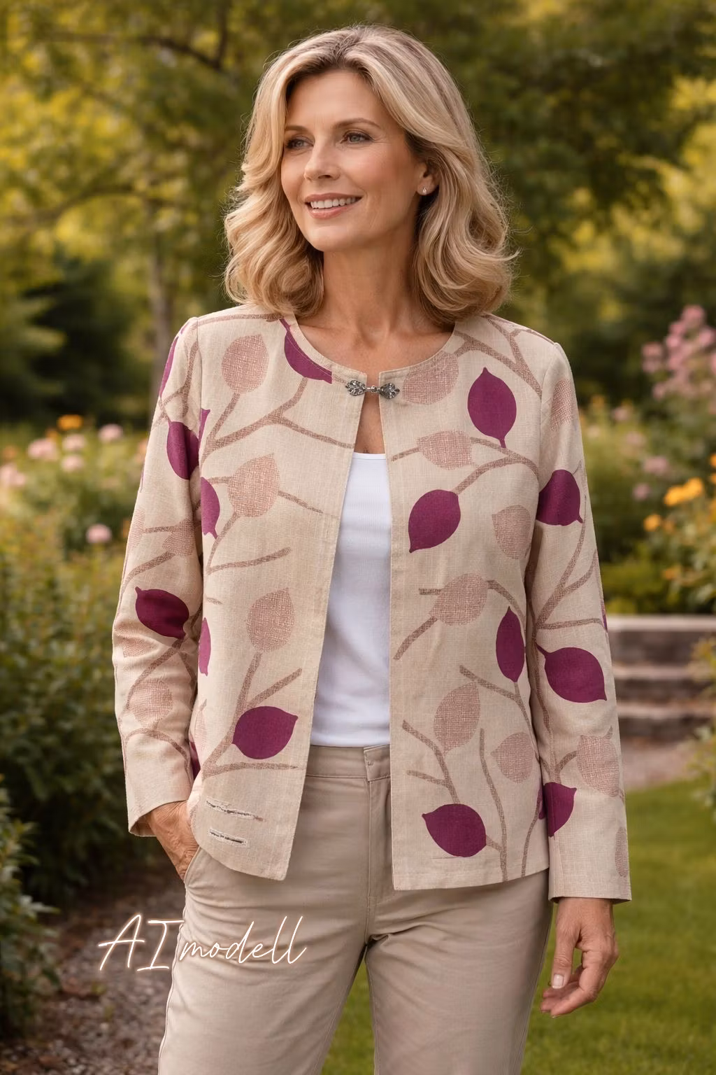 Kort sommarjacka lila blad, redesign, återbruk, zero waste