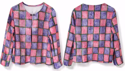 Sommarjacka med textiltryck (rosa/lila blommor)