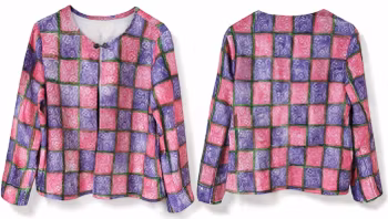 Sommarjacka med textiltryck (rosa/lila blommor)