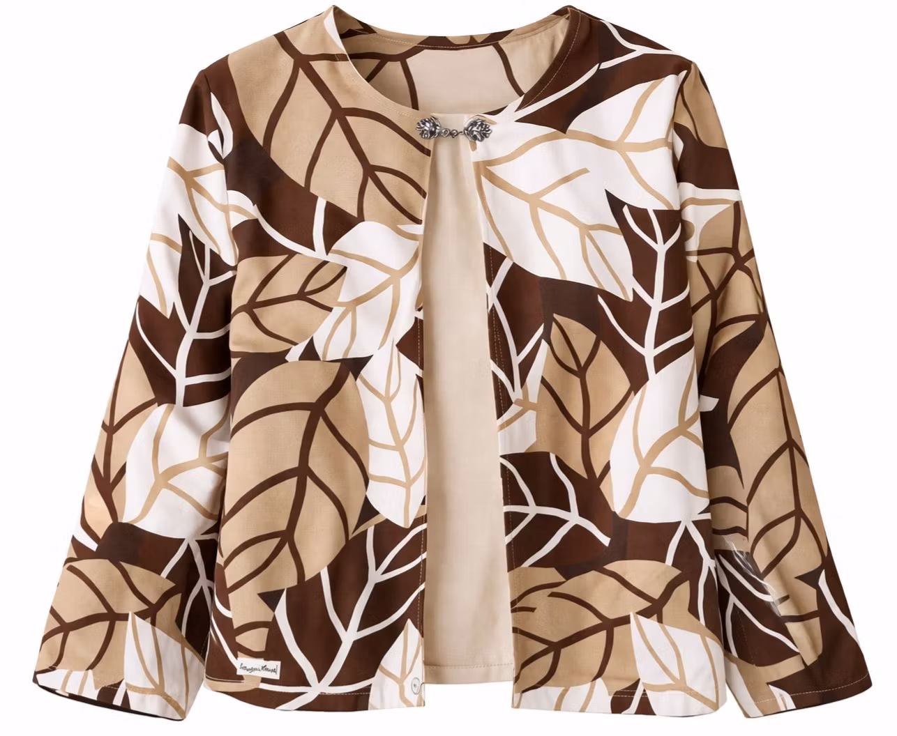 Kort sommarjacka med brun-begie blad