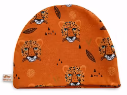 Prematur mössa Leopard – dubbelsydd i ekologisk jersey