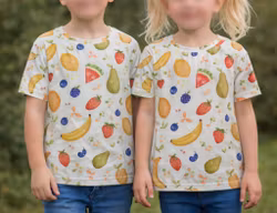 Barn T-shirt – Sommarens frukter  "ekologisk"