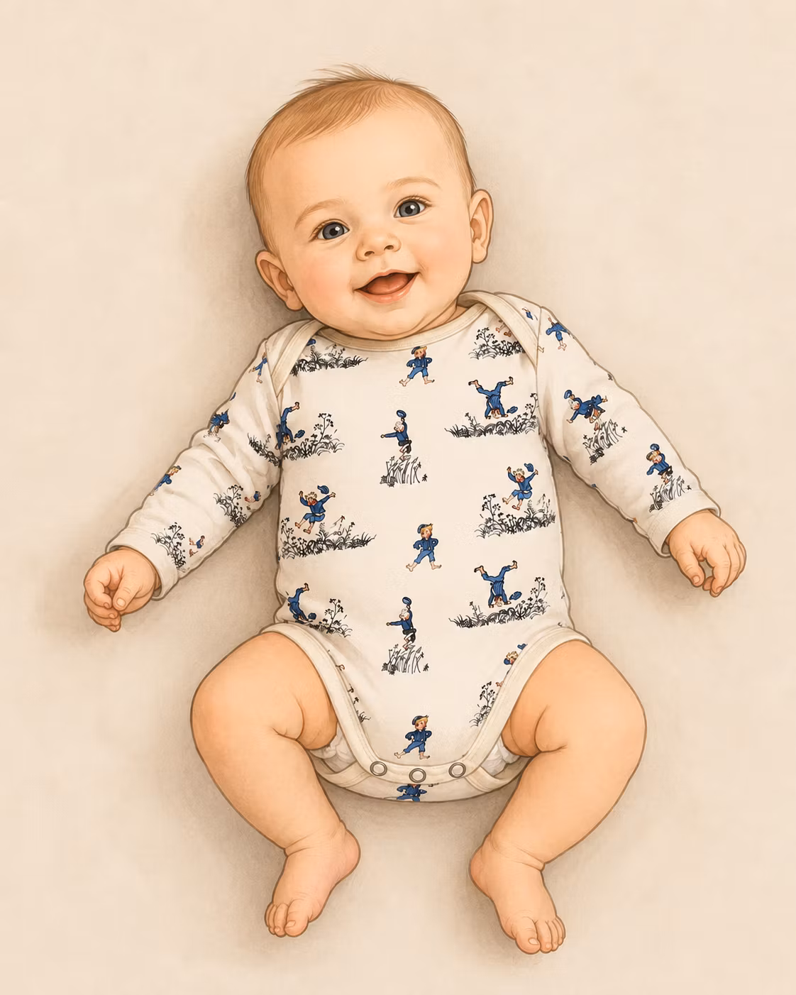 Babybody GLÄDJESKUTT i sommarmiljö