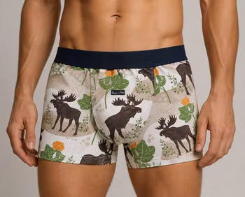Ekologiska boxerkalsonger med älgmotiv