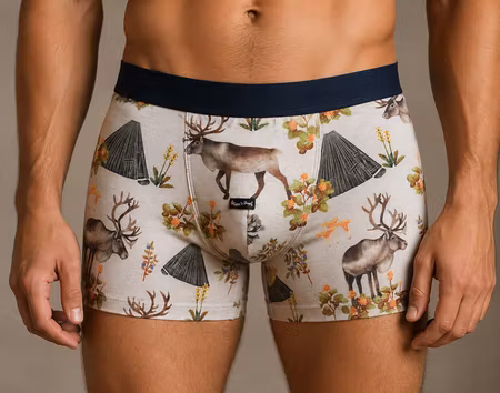 Ekologiska boxerkalsonger med Renmotiv
