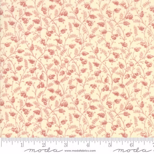 Regency Romance - Krem med røde blomster