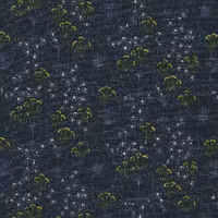 Emilie- Blå med gule/hvite blomter