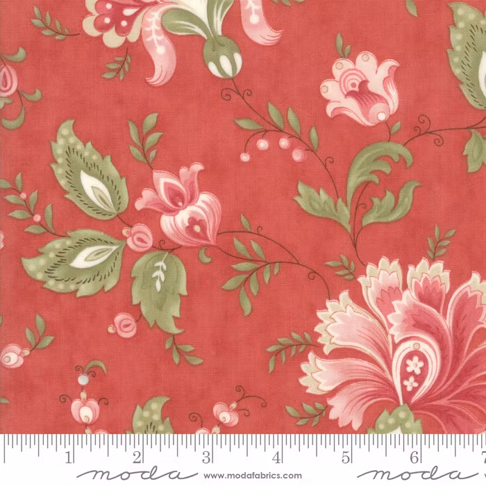 Porcelain Rose- rød med rød/rosa blomster