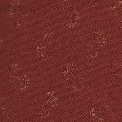 Collections Mill Book 1889-mørk rød med små blomster