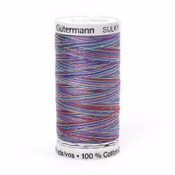 4109  Sulky Gûtermann Cotton 30, 300m,  blå/lilla/grønn flerfarget  bomullstråd