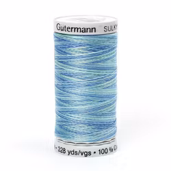 4014  Sulky Gûtermann Cotton 30, 300m,  blå/hvit flerfarget