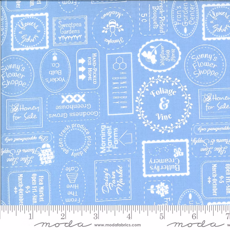 Spring Brook Bluebonnet-lys blå med skrift