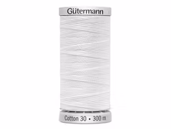 1001 Sulky Gûtermann Cotton 30, 300m, hvit ensfarget