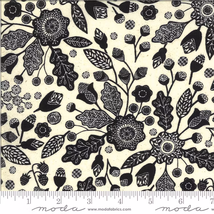 Maryland Linen-svarte blomster