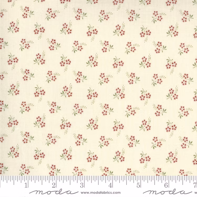 Jardin De Fleurs Pearl- krem med røde blomster