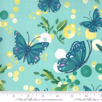 Cottage Bleu Dewdrop-turkis med sommerfugler