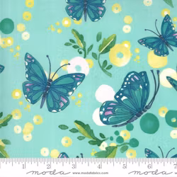 Cottage Bleu Dewdrop-turkis med sommerfugler