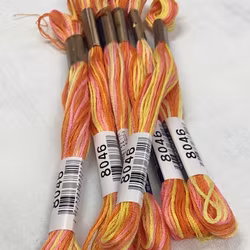 Farge 8046-Cosmo Seasons Variegated Embroidery Floss Orange/Yellow/Pink