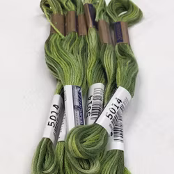 Farge 5014- Cosmo Seasons Variegated Embroidery Floss Greens