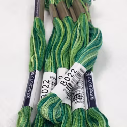 Farge 8022-Cosmo Seasons Variegated Embroidery Floss Greens