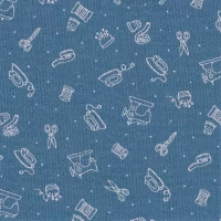 American Country 21-blå med hvite syutstyr