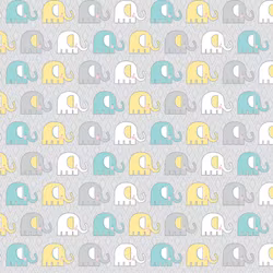 Adorable Alphabet-grå med lyseblå elefanter