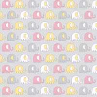 Adorable Alphabet-grå med lyserosa elefanter