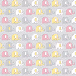 Adorable Alphabet-grå med lyserosa elefanter