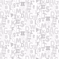 Adorable Alphabet-hvit med grå alfabet