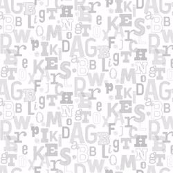 Adorable Alphabet-hvit med grå alfabet