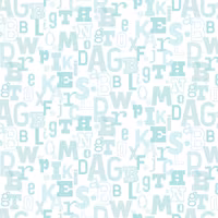 Adorable Alphabet.hvit med blå skrift