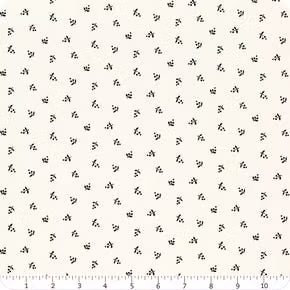 Repro Delighful Dozen-hvit med svarte små blomster