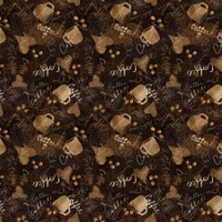 Chocolate Cafe Doodles-svart med kaffekopper