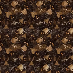 Chocolate Cafe Doodles-svart med kaffekopper