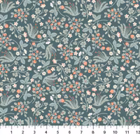 Festive Fauna- blomster petrol