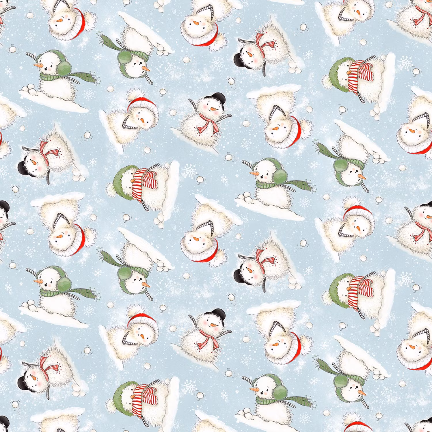 Snow Tossed Cute Snowmen