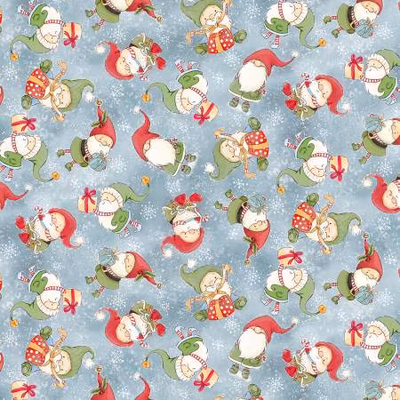 Snow Fun - Blue Tossed Holiday Elves