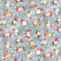 Snow Fun - Blue Tossed Holiday Elves