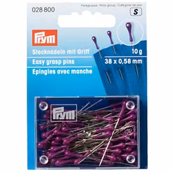 Prym Easy grasp nåler 38mm sølv m/lilla