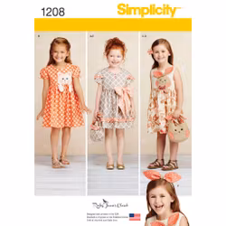 Simplicity1208- Kjole og hårbånd til barn
