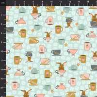 Kaffekopper med harepus-turkis