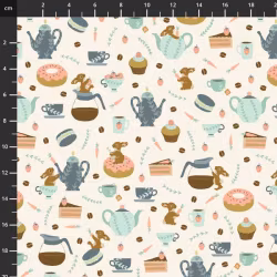 Harepus og teparty-hvit