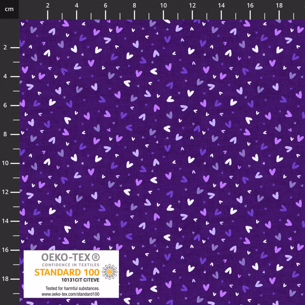 Quilting Rainbow-hjerter lilla